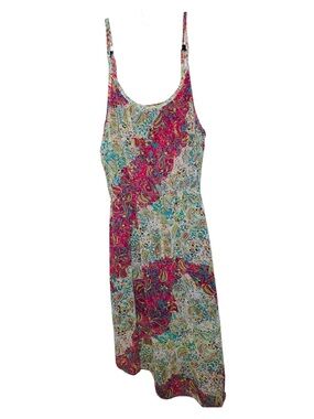 Lola P. Rayon Floral Print Flowing Bias Cut Maxi Tea Dress XL